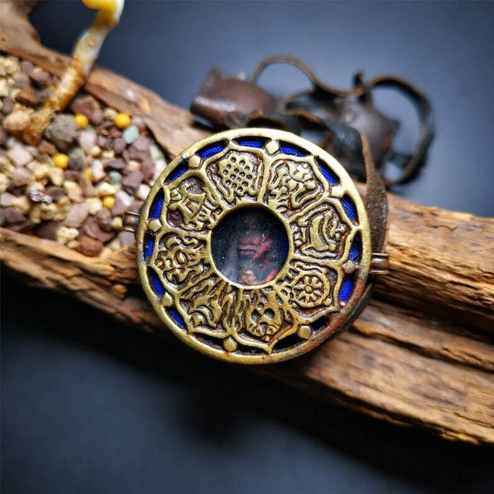 Gau Ghau Shrine, Amulet - Tibetan Buddhist amulet, front view