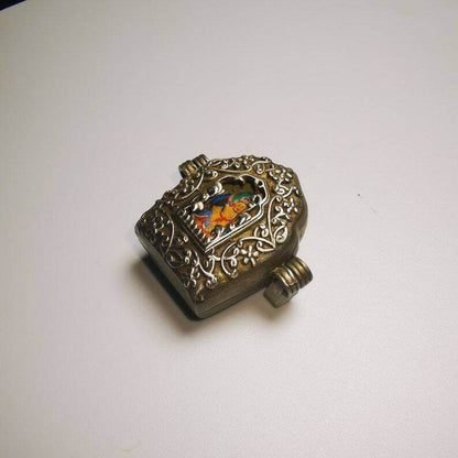 Gau Ghau Shrine, Yellow Jambhala Altar Amulet Pendant - Tibetan Buddhist amulet, view 4