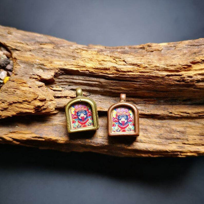 Gau Ghau Shrine,Drashi Lhamo,Zashi Lhamo,Altar Amulet Pendant - Tibetan Buddhist amulet, front view