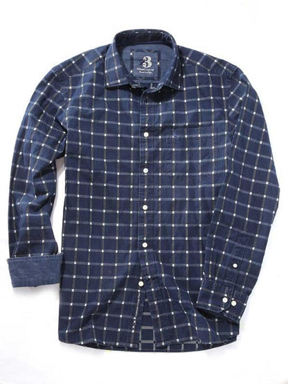 Gunhill Indigo Navy Check    Cotton Shirt