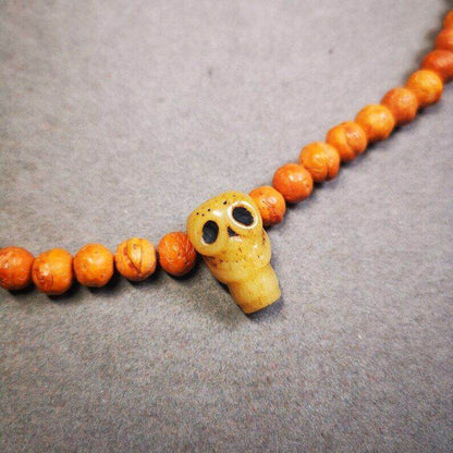 Guru Bead, T-drilled 3-Hole Bead for Prayer Bead - Tibetan Buddhist art, front view