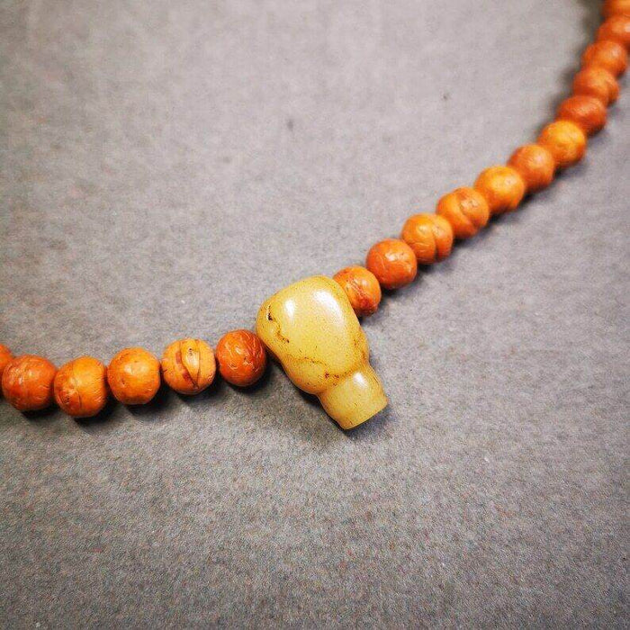 Guru Bead, T-drilled 3-Hole Bead for Prayer Bead - Tibetan Buddhist art, detailed view