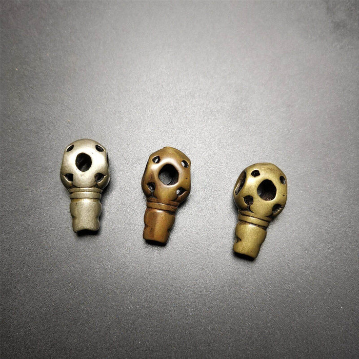 Guru Bead,T-drilled 3-Hole Bead Connector for Mala,Prayer Bead - Tibetan Buddhist mala beads, close-up detail
