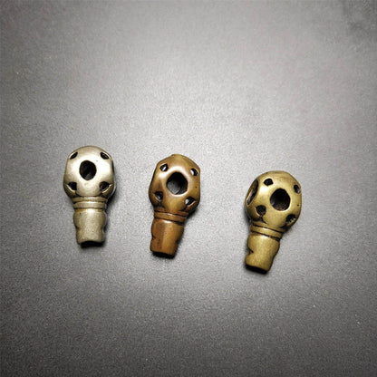 Guru Bead,T-drilled 3-Hole Bead Connector for Mala,Prayer Bead - Tibetan Buddhist mala beads, close-up detail