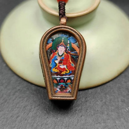Guru Rinpoche Gau Shrine, Altar Amulet Pendant - Tibetan Buddhist amulet, view 4
