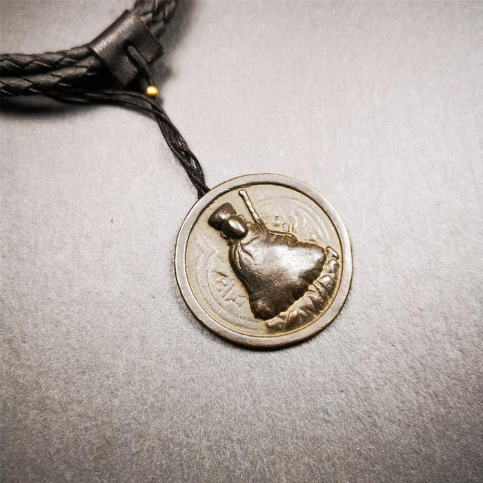 Guru Rinpoche Pendant 1.4" - Tibetan Buddhist art, front view