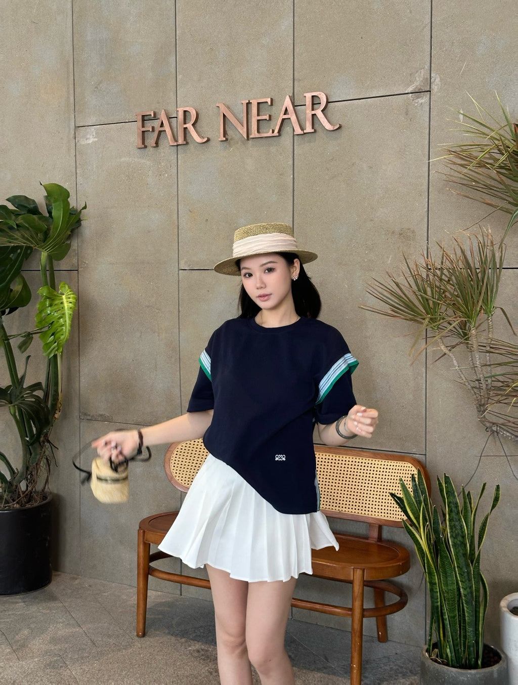 2026 Women’s Way Embroidered Striped Patchwork Short-Sleeved Top (DD108)