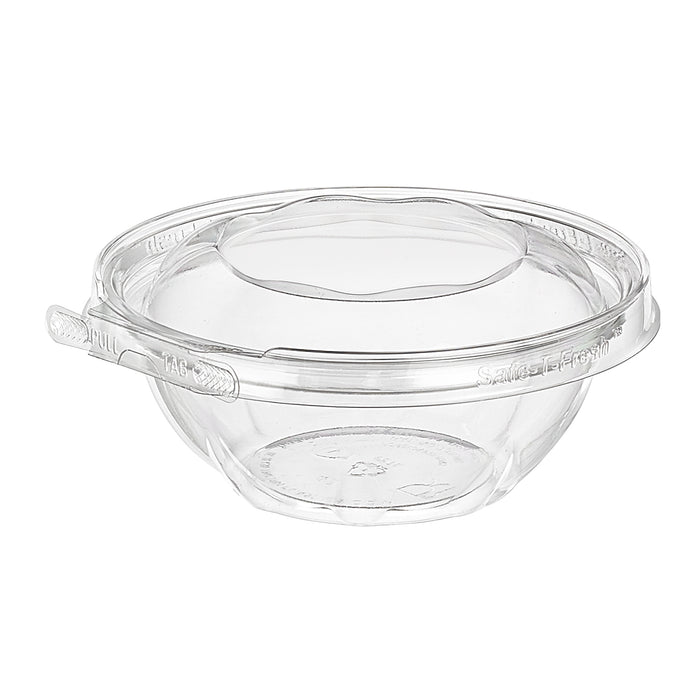 Inline Plastic - Safe-T-Fresh 12 Oz RPET Clear Round Deli Container Hinged With Dome Lid, 240/Cs - TS12RN