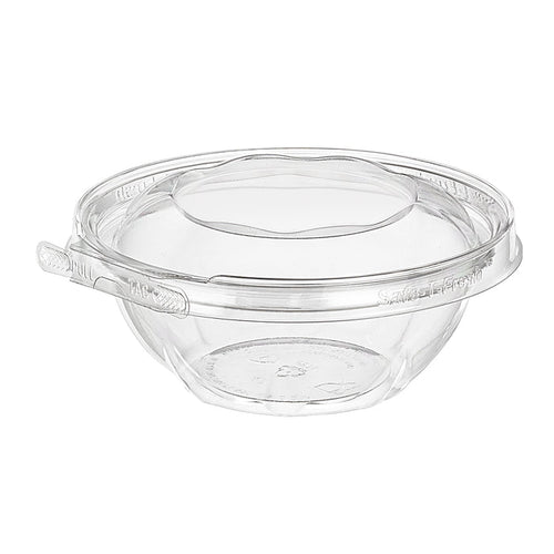 Inline Plastic - Safe-T-Fresh 12 Oz RPET Clear Round Deli Container Hinged With Dome Lid, 240/Cs - TS12RN