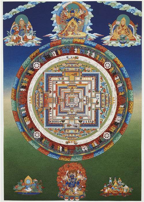 Kalacakravajra Mandala Image - Tibetan thangka painting, front view