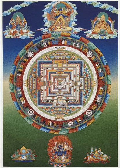 Kalacakravajra Mandala Image - Tibetan thangka painting, front view