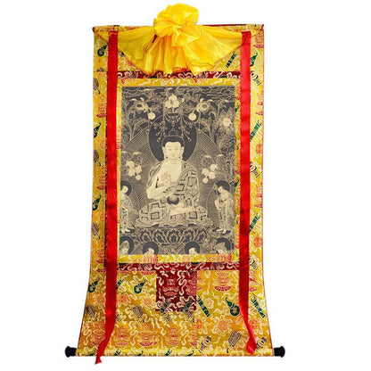 Kanakamuni Buddha Image - Tibetan thangka painting, view 8