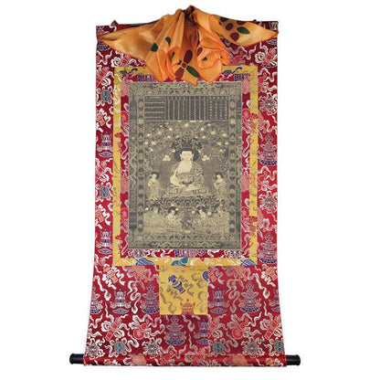 Krakucchanda Buddha Image - Tibetan thangka painting, view 7