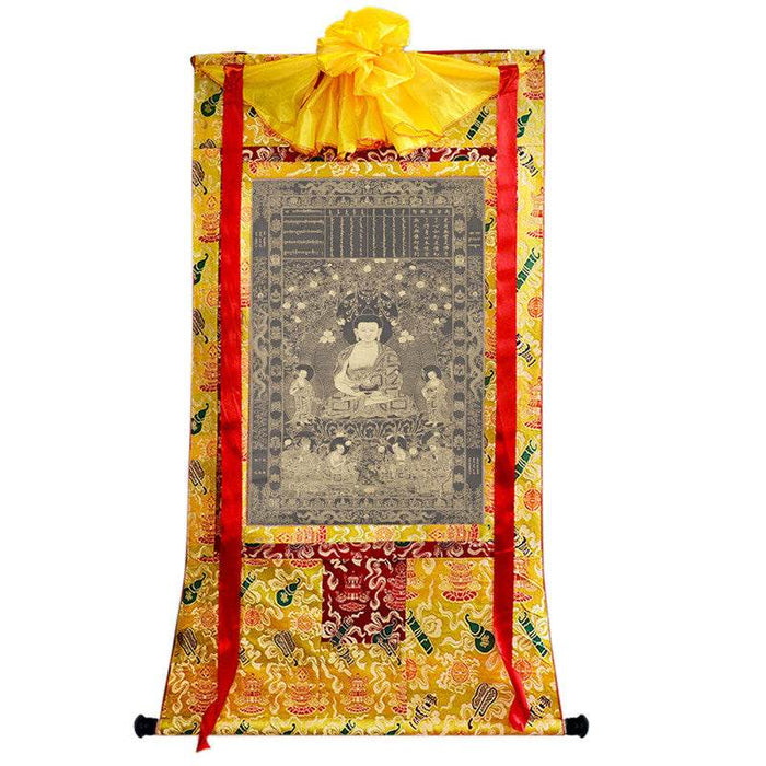 Krakucchanda Buddha Image - Tibetan thangka painting, view 8
