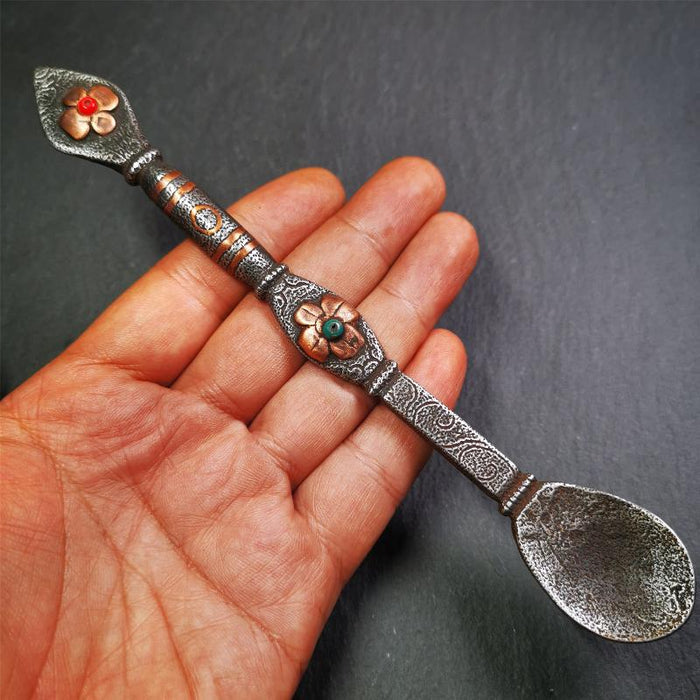 Large Size Offering Spoon 7.1" - Tibetan Buddhist art, view 6