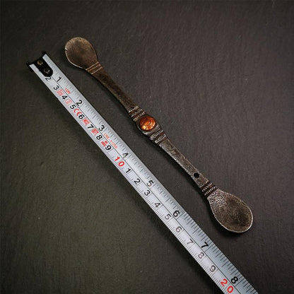 Large Size Offering Spoon 7.5" - Tibetan Buddhist art, view 8
