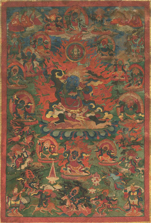 Legden Mahakala Image - Tibetan thangka painting, front view