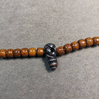 Lucky Knot T-drilled 3-Hole Bead for Prayer Bead,0.8" - Tibetan Buddhist art, view 4