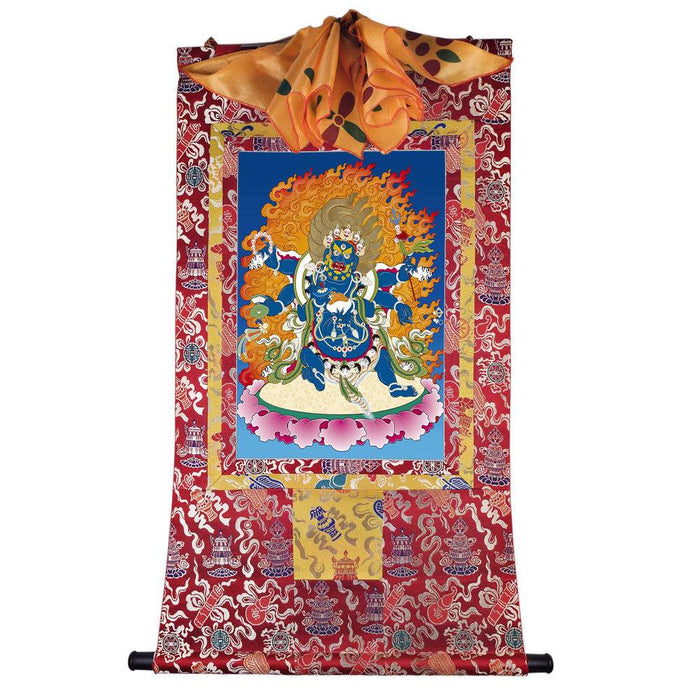 Mahakala - Tibetan thangka painting, detailed view