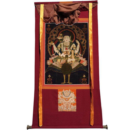 Mahamayuri - 12th Century - Tibetan thangka painting, view 7