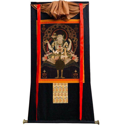 Mahamayuri - 12th Century - Tibetan thangka painting, view 8