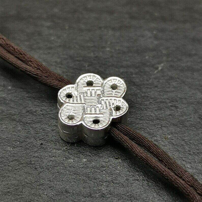 Mala Bead Pendant,Sterling Silver Lucky Knot Bead,Endless Knot - Tibetan Buddhist mala beads, view 4