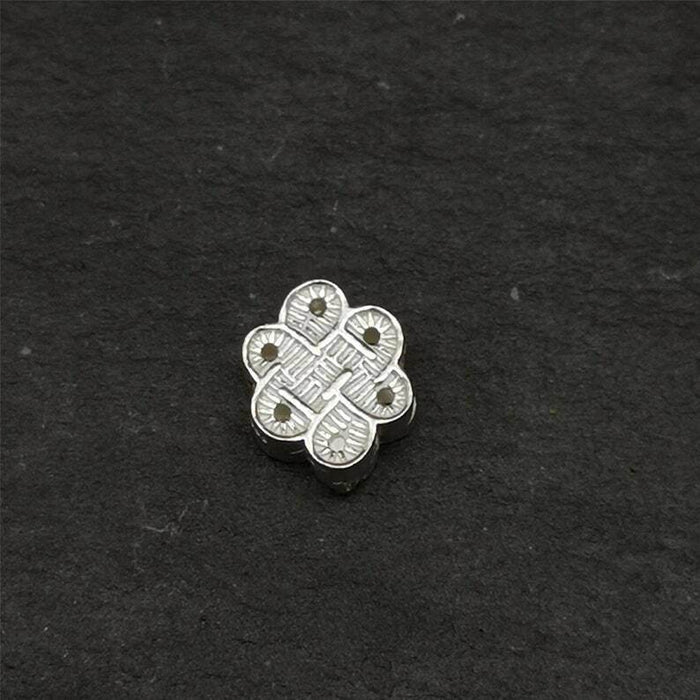 Mala Bead Pendant,Sterling Silver Lucky Knot Bead,Endless Knot - Tibetan Buddhist mala beads, view 6
