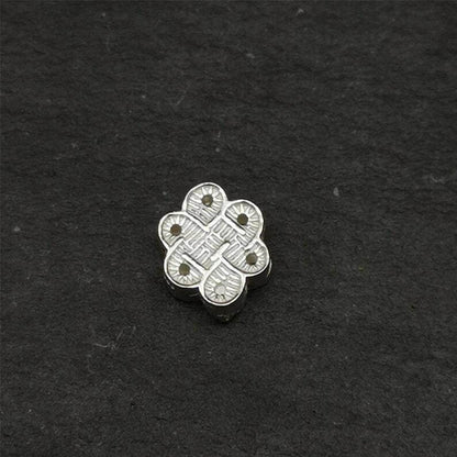 Mala Bead Pendant,Sterling Silver Lucky Knot Bead,Endless Knot - Tibetan Buddhist mala beads, view 6