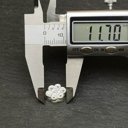 Mala Bead Pendant,Sterling Silver Lucky Knot Bead,Endless Knot - Tibetan Buddhist mala beads, view 8