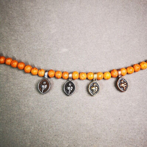 Mala Counter Clip 0.98" - Tibetan Buddhist mala beads, front view