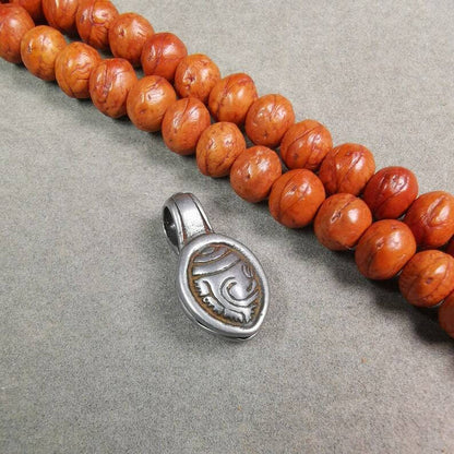 Mala Counter Clip for Prayer Beads 0.95" - Tibetan Buddhist mala beads, detailed view