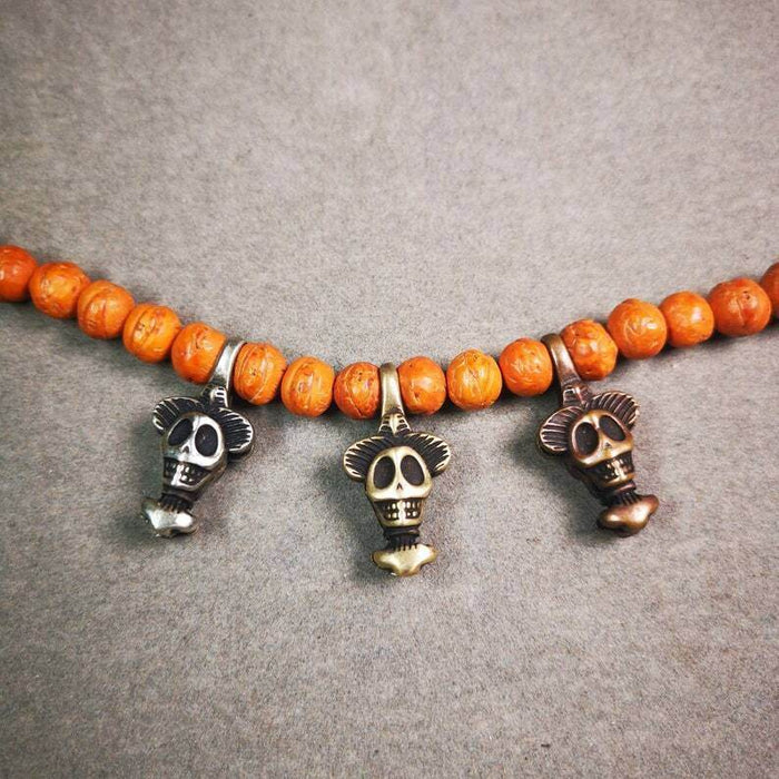 Mala Counter Clip - Tibetan Buddhist mala beads, front view