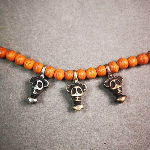 Mala Counter Clip - Tibetan Buddhist mala beads, front view