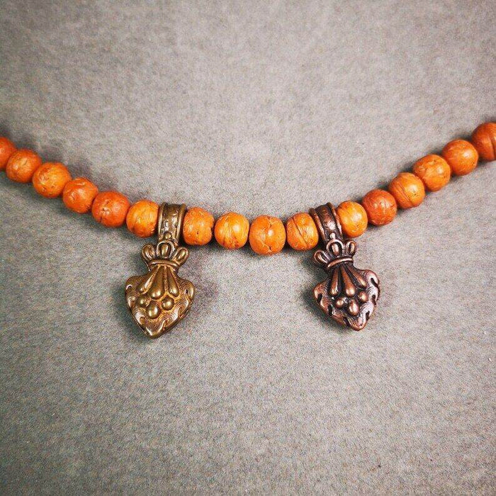 Mala Counter Clip - Tibetan Buddhist mala beads, front view