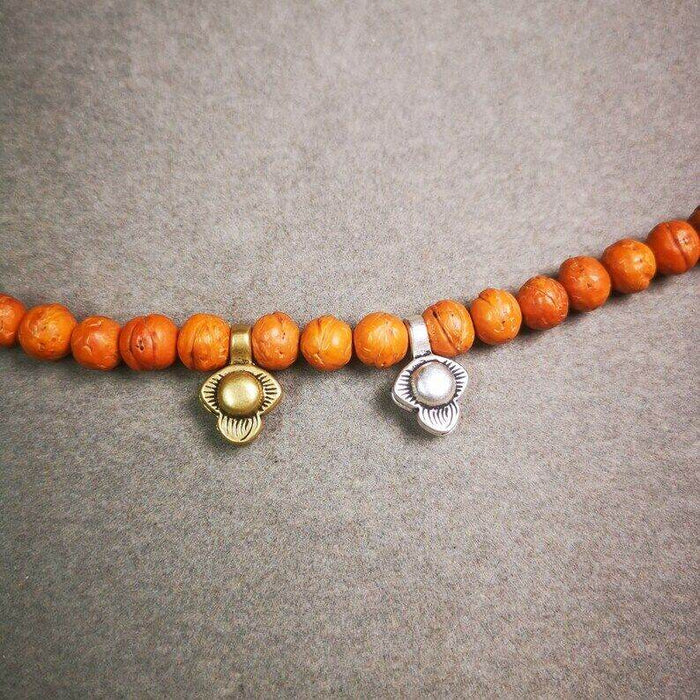 Mala Counter Clip - Tibetan Buddhist mala beads, front view