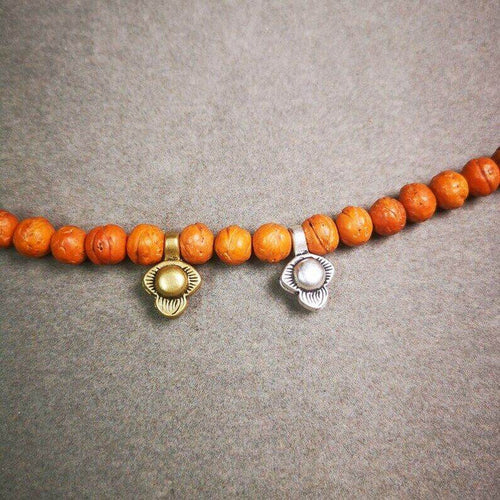 Mala Counter Clip - Tibetan Buddhist mala beads, front view