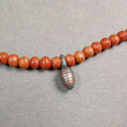 Mala Counter Clip - Tibetan Buddhist mala beads, front view