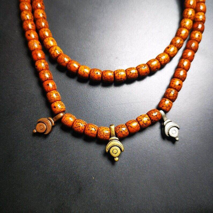 Mala Counter Clip - Tibetan Buddhist mala beads, detailed view