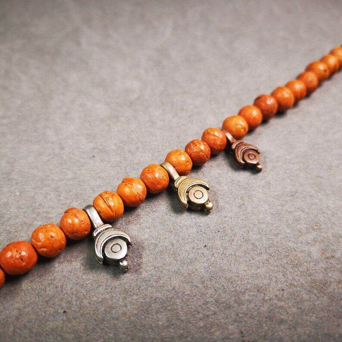 Mala Counter Clip - Tibetan Buddhist mala beads, close-up detail