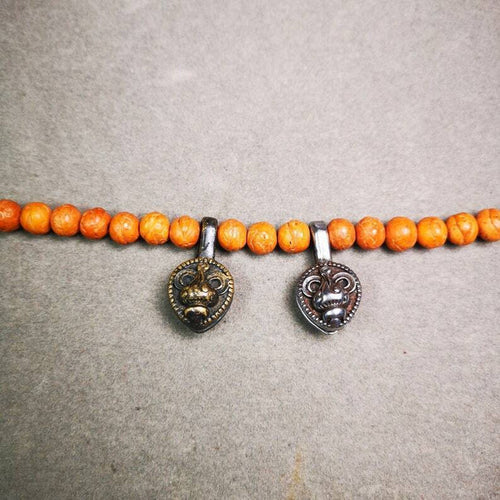 Mala Counter Clip,Bum Counter Clip 1.1" - Tibetan Buddhist mala beads, front view