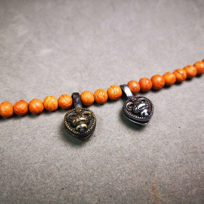 Mala Counter Clip,Bum Counter Clip 1.1" - Tibetan Buddhist mala beads, detailed view