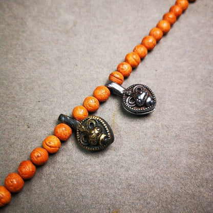 Mala Counter Clip,Bum Counter Clip 1.1" - Tibetan Buddhist mala beads, close-up detail