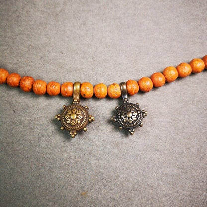 Mala Counter Clip,Bum Counter Clip 1.1" - Tibetan Buddhist mala beads, front view