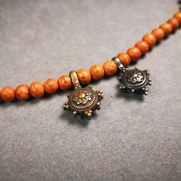Mala Counter Clip,Bum Counter Clip 1.1" - Tibetan Buddhist mala beads, detailed view