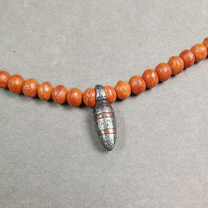 Mala Counter Clip,Dzi Shape Bum Counter Clip 1.22" - Tibetan Buddhist mala beads, front view