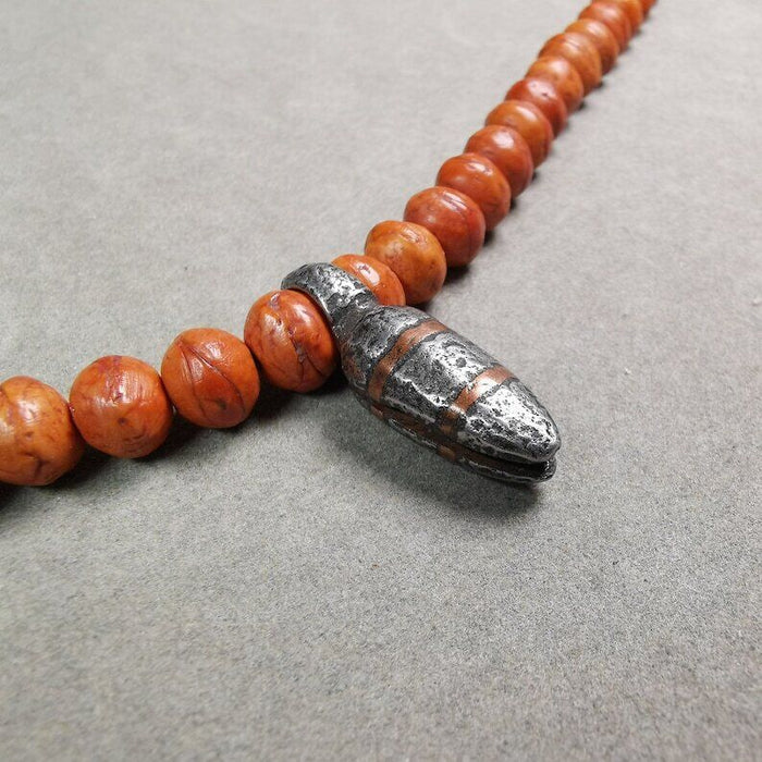 Mala Counter Clip,Dzi Shape Bum Counter Clip 1.22" - Tibetan Buddhist mala beads, detailed view