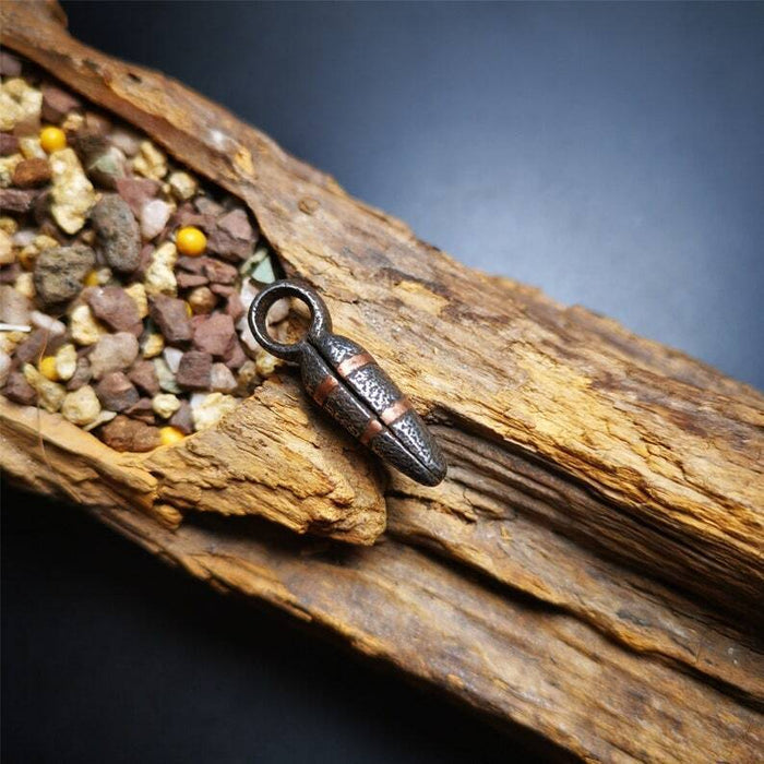 Mala Counter Clip,Dzi Shape Bum Counter Clip 1.22" - Tibetan Buddhist mala beads, view 4