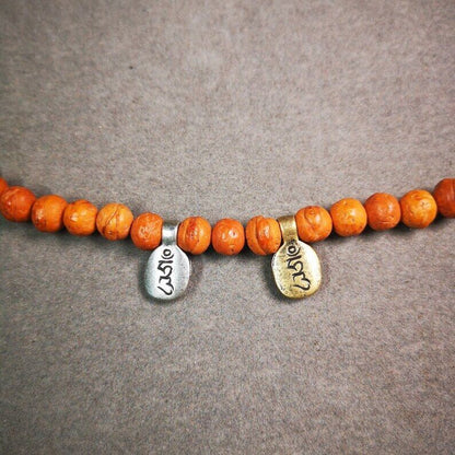 Mala Counter Clip,Hum Letter 0.67" - Tibetan Buddhist mala beads, front view