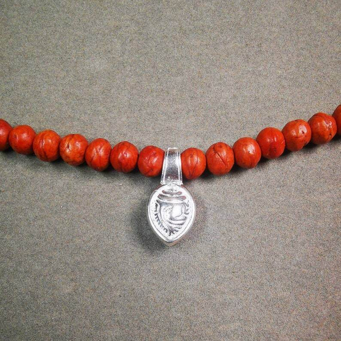 Mala Counter Clip,Shankha Conch Shape Bum Counter Clip for Prayer Beads - Tibetan Buddhist mala beads, front view