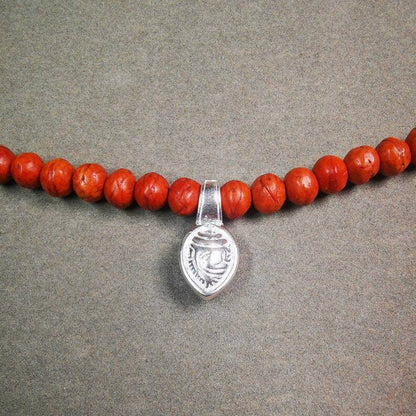 Mala Counter Clip,Shankha Conch Shape Bum Counter Clip for Prayer Beads - Tibetan Buddhist mala beads, front view